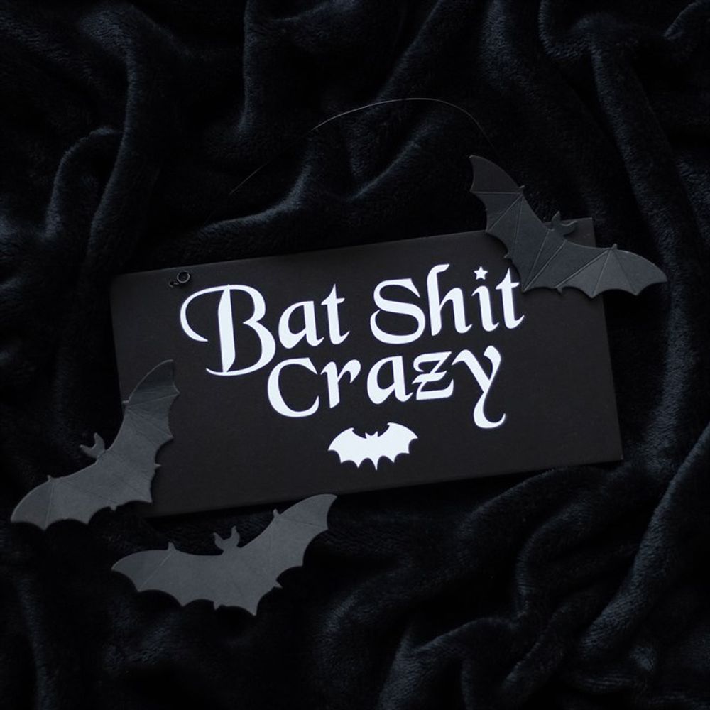 20cm Bat Shit Crazy Hanging Sign From Witch, Please!