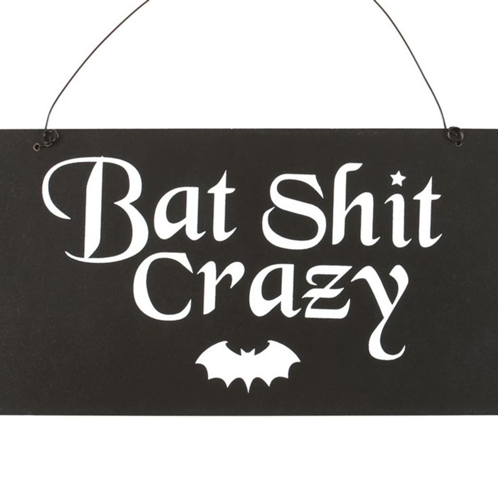 20cm Bat Shit Crazy Hanging Sign From Witch, Please!