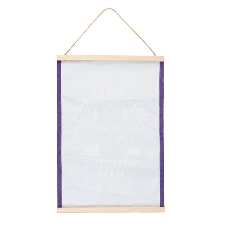 Bats Cats and Witches Hats Fabric Wall Hanging