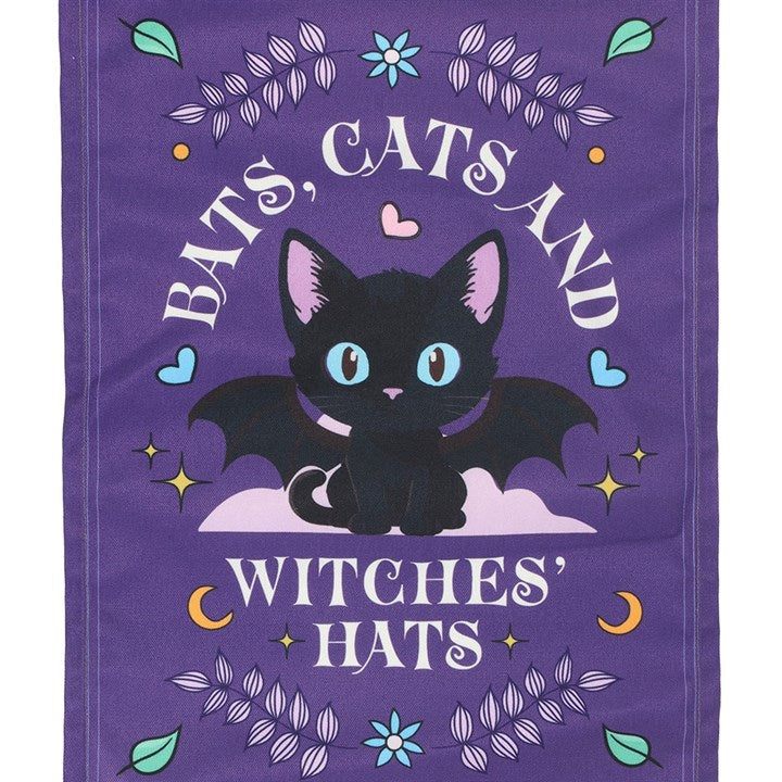 Bats Cats and Witches Hats Fabric Wall Hanging