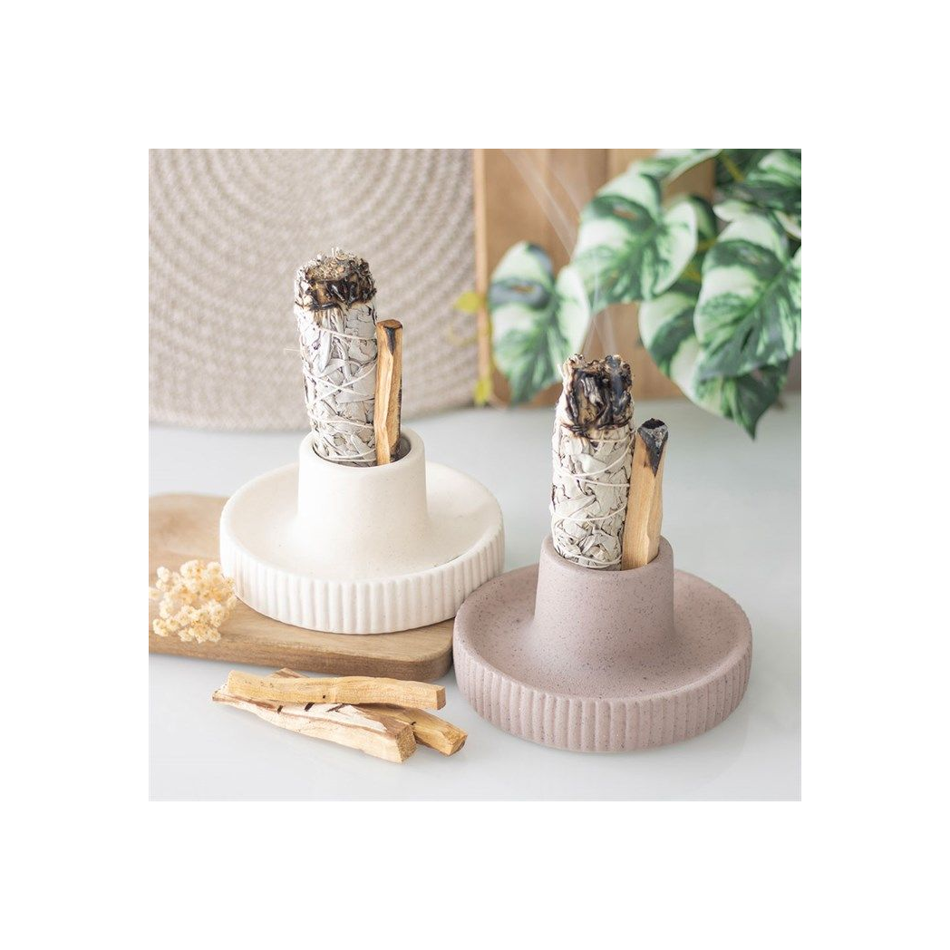 Cream Ribbed Smudge Bowl From Witch, Please!