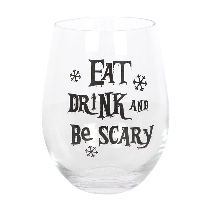 Eat, Drink & Be Scary Stemless Glass From Witch, Please!