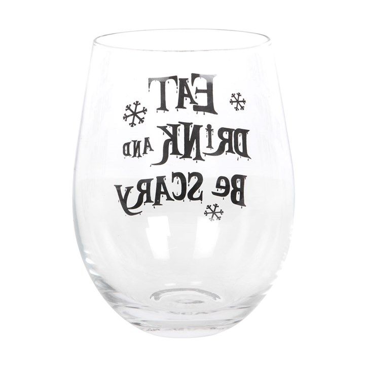 Eat, Drink & Be Scary Stemless Glass From Witch, Please!