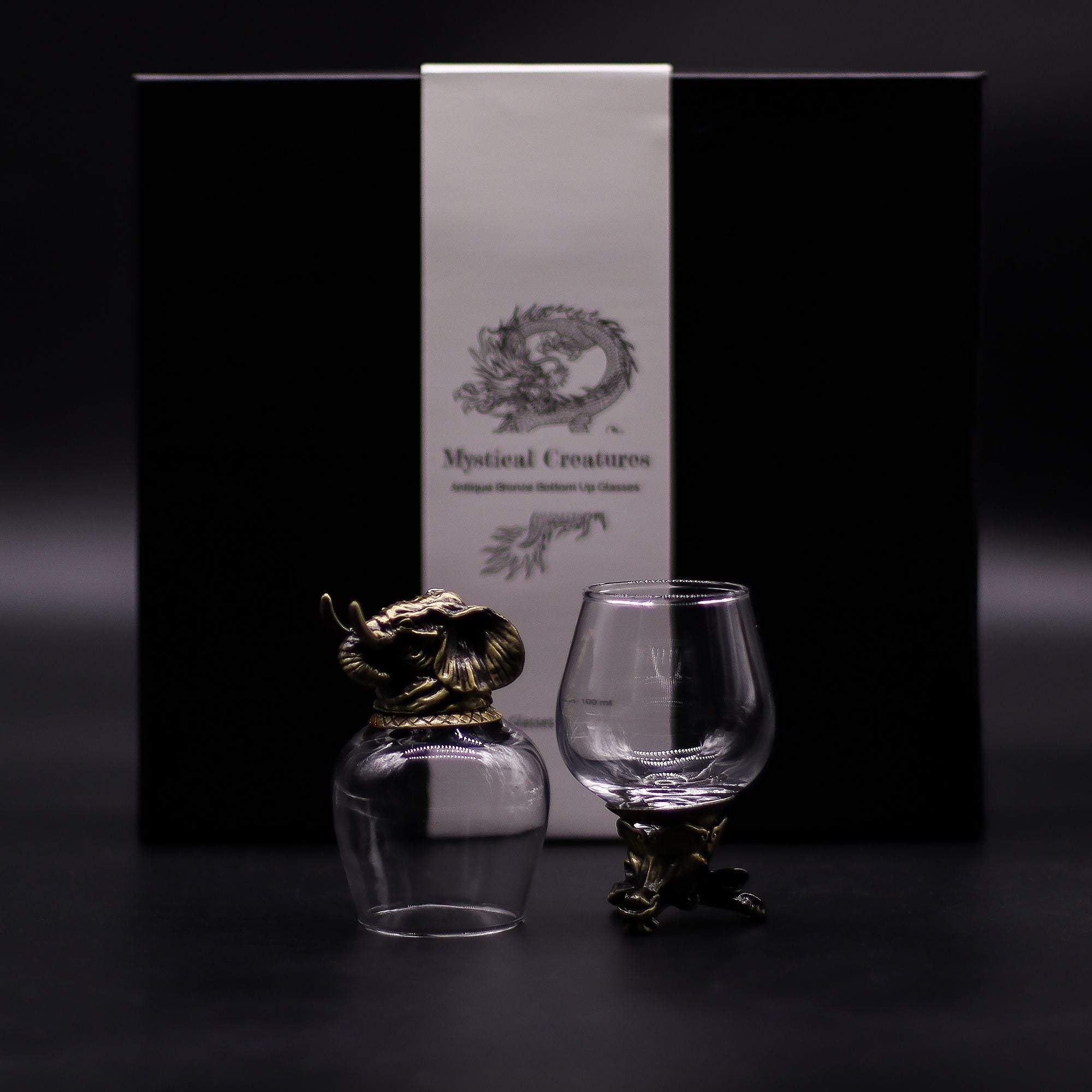 Gift Set of 6 Glasses (100ml) - Mystical Creatures - Antique Bronze