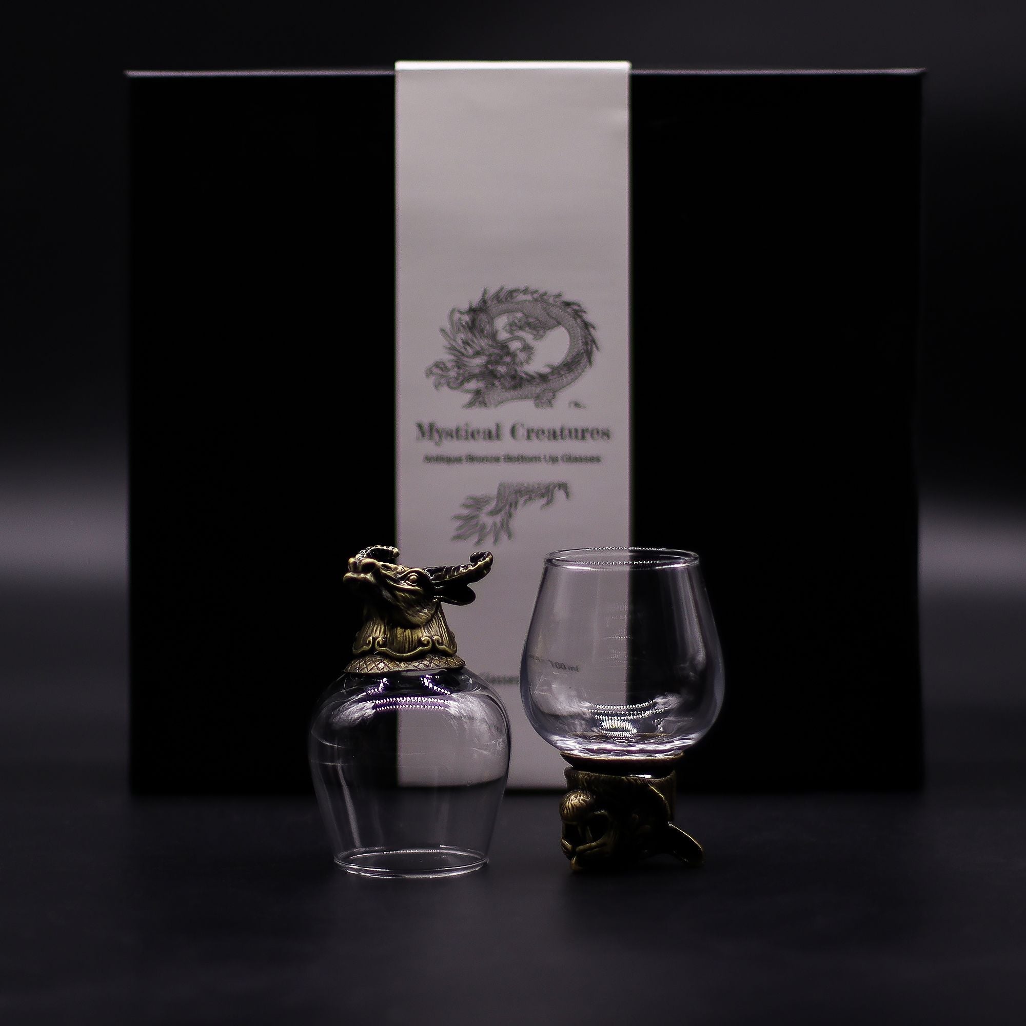 Gift Set of 6 Glasses (100ml) - Mystical Creatures - Antique Bronze