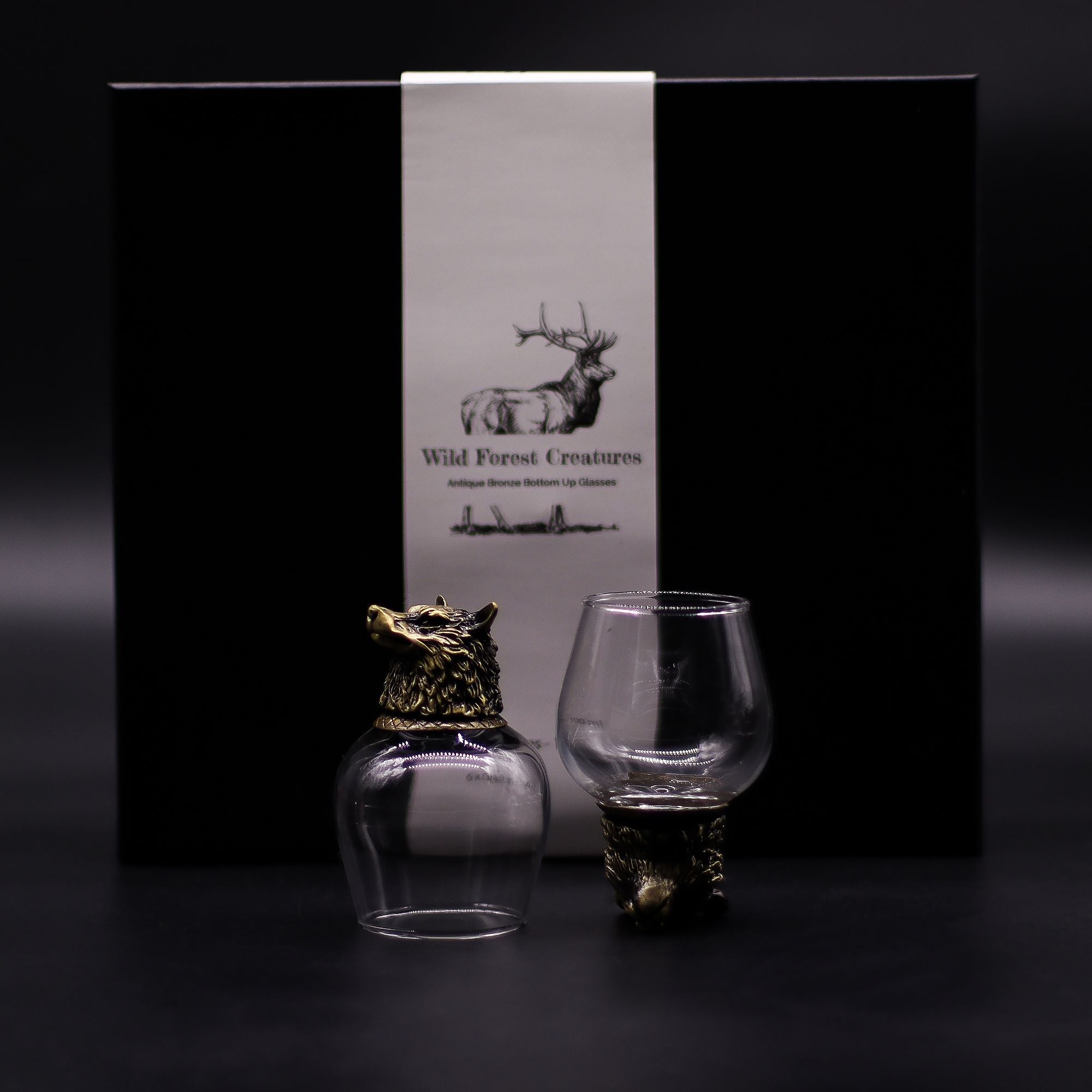 Gift Set of 6 Glasses (50ml) - Mystical Creatures - Antique Bronze