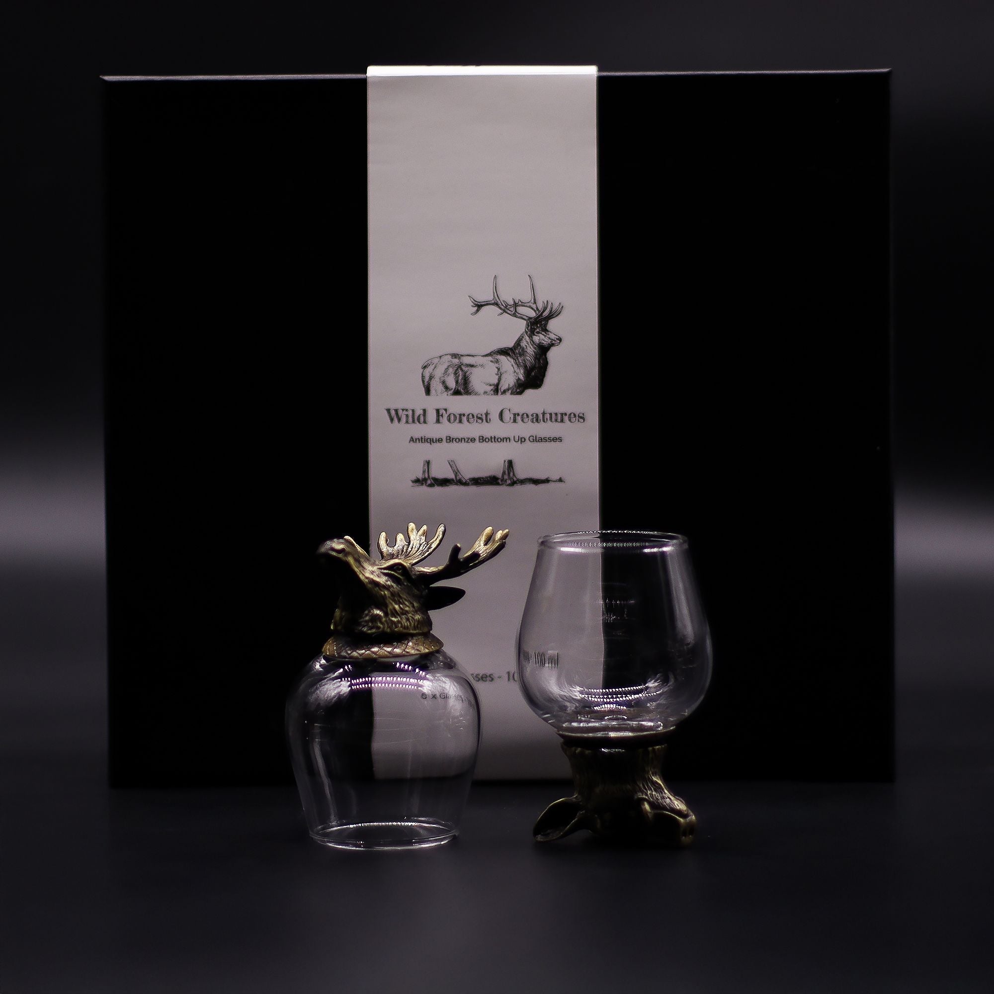 Gift Set of 6 Glasses (50ml) - Mystical Creatures - Antique Bronze