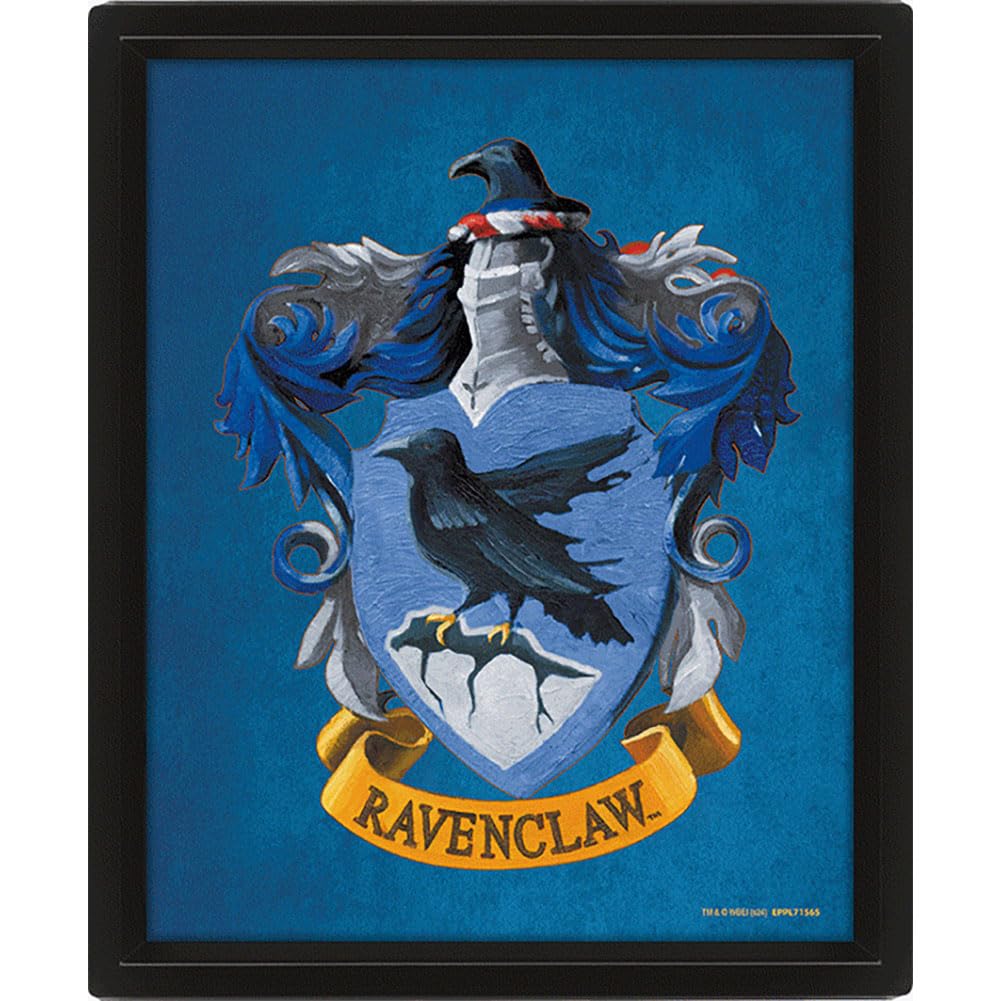 Harry Potter (Colourful Crest Ravenclaw) 3D Lenticular Poster (Framed)