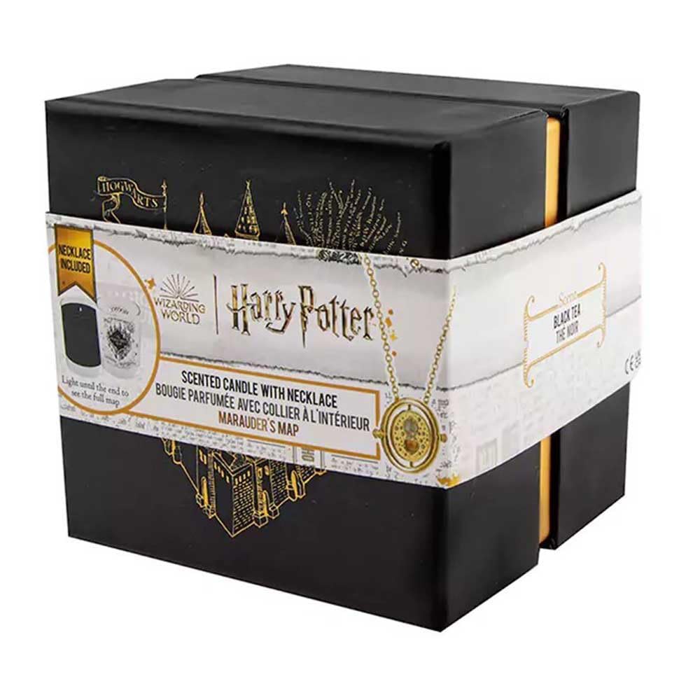 Harry Potter Marauder's Map Scented Candle with Necklace