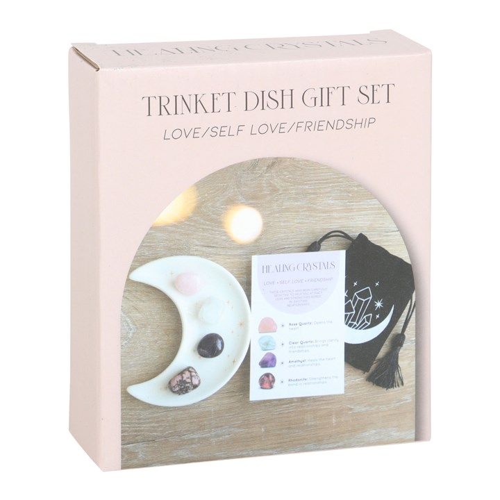 Love Healing Crystal Set with Moon Trinket Dish From Witch, Please!