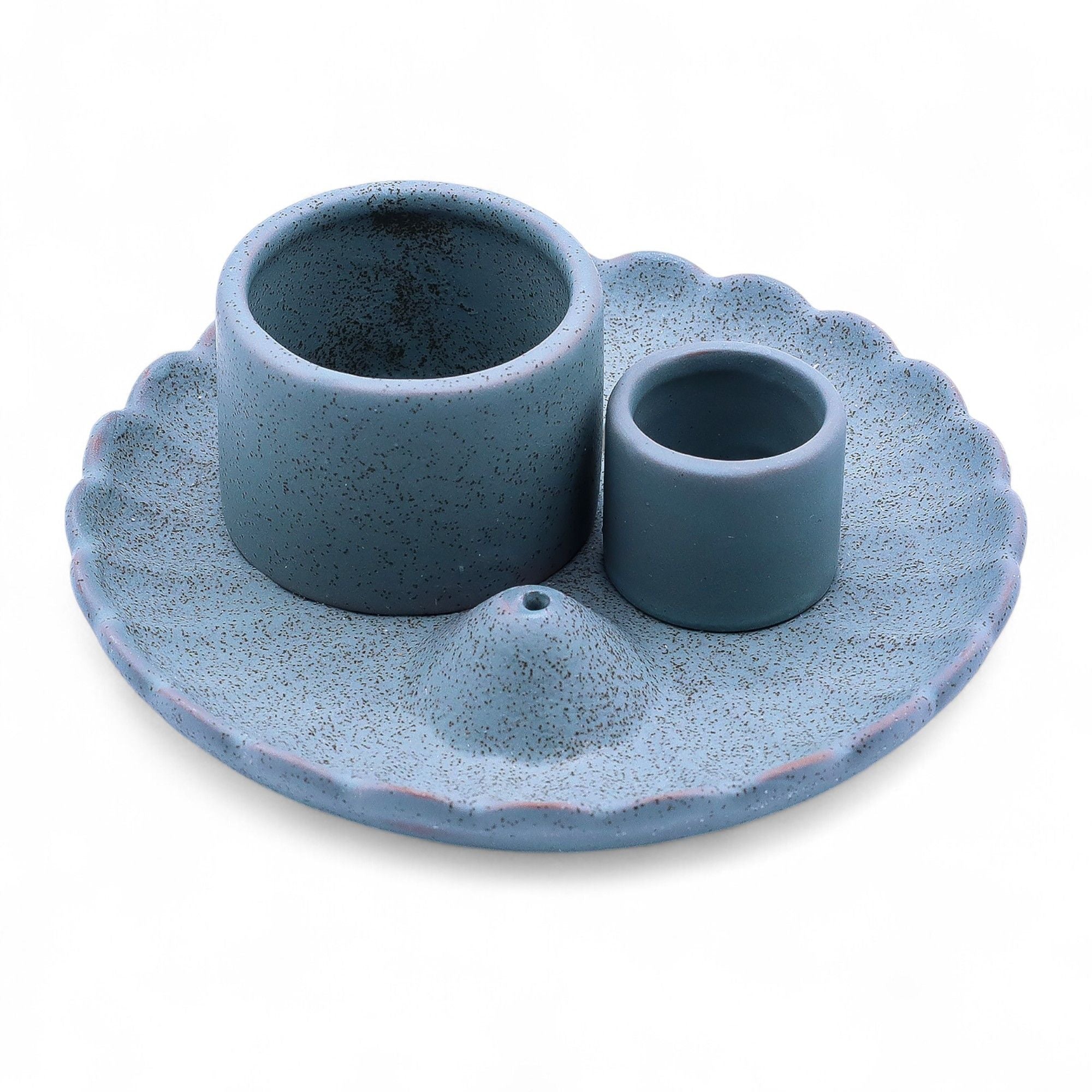 Palo Santo Stick & Smudge Holder - Lotus Flower - Blue Ceramic