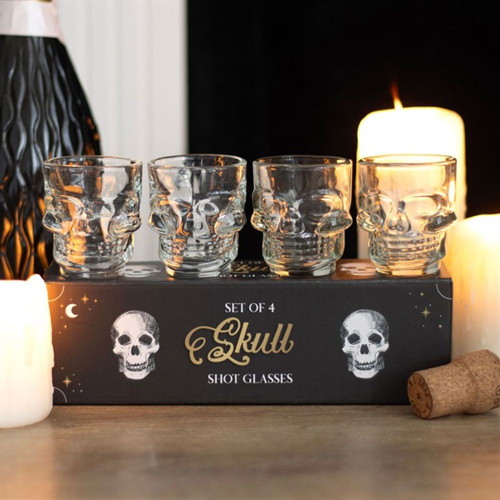 Set of 4 Skull Shot Glasses Set From Witch, Please!