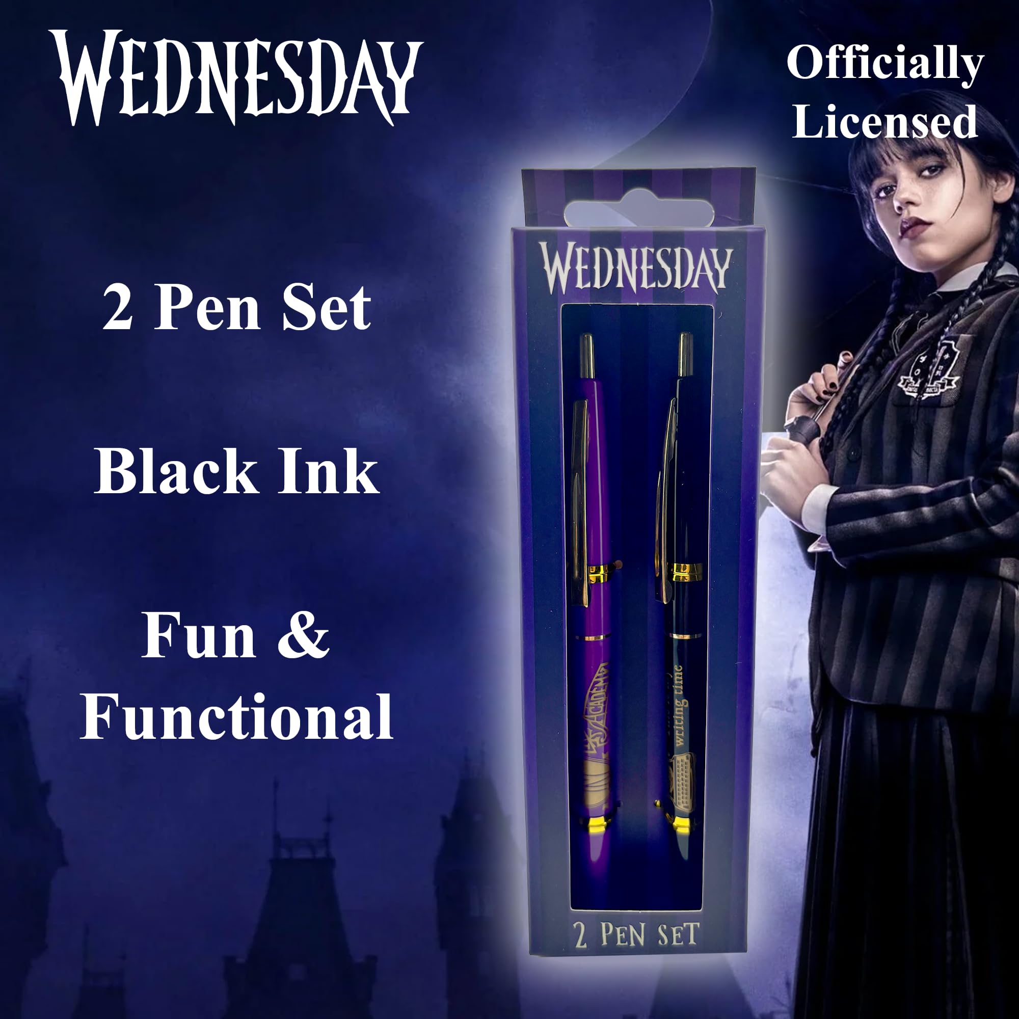 Wednesday (Nevermore) Pen Set 2pk