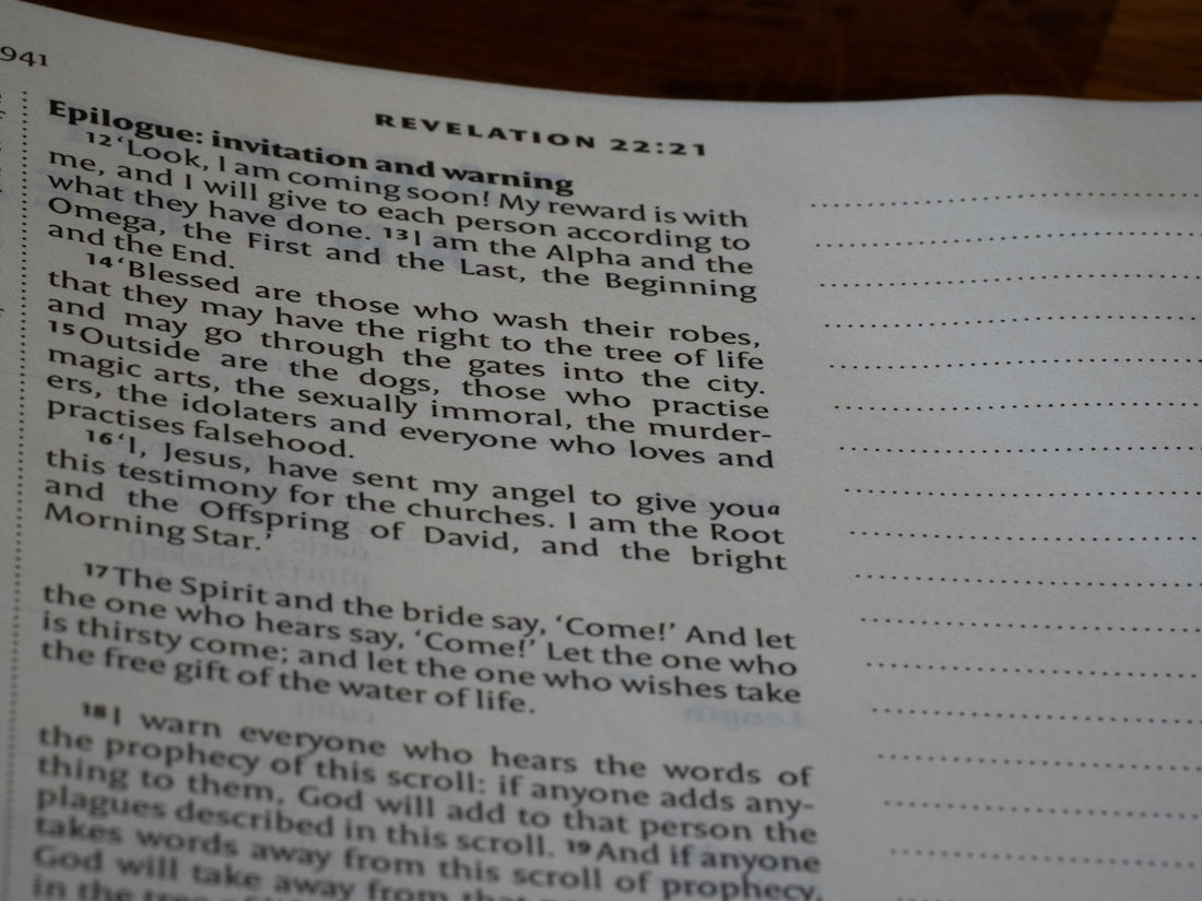 Bible text with verses about invitation and warning.