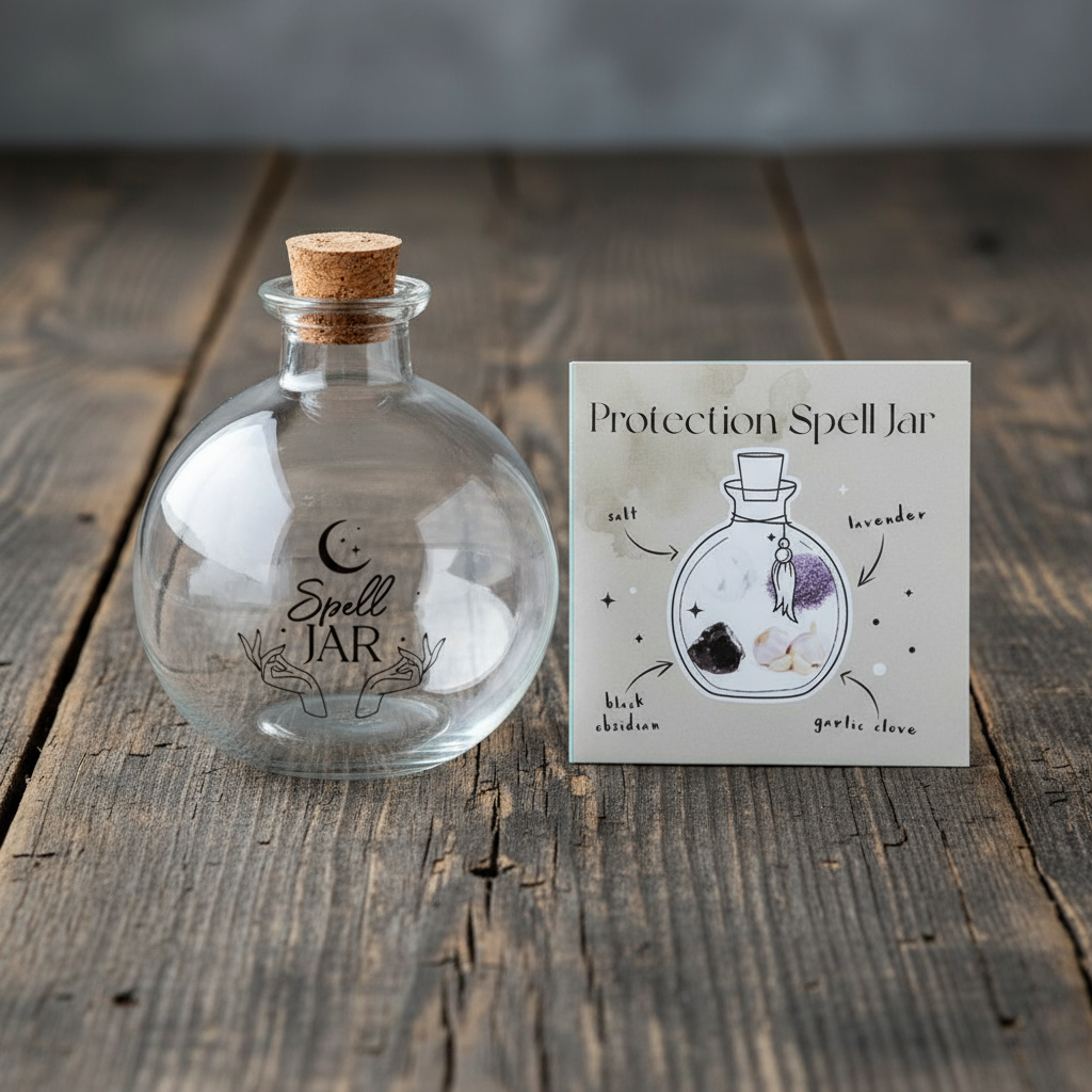 10cm Glass Spell Jar with Recipe Booklet