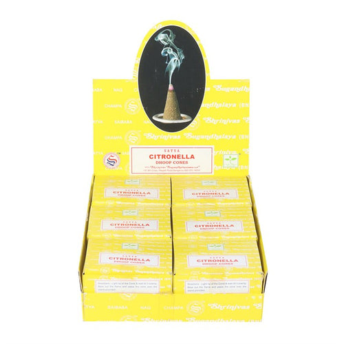 12 Packs of Citronella Dhoop Incense Cones by Satya