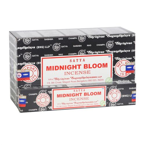 12 Packs of Midnight Bloom Incense Sticks by Satya From Witch, Please!