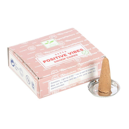 12 Packs of Positive Vibes Dhoop Incense Cones by Satya