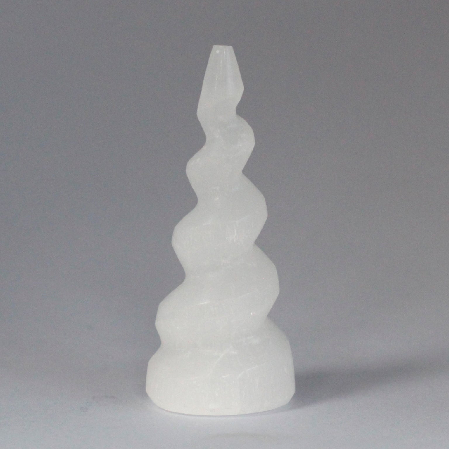 Selenite Spiral Unicorn Horn Tower - 10 cm From Witch, Please!