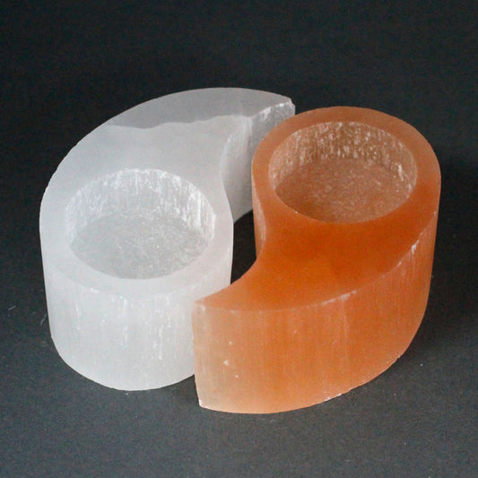 Selenite Ying Yang Candle Holder From Witch, Please!
