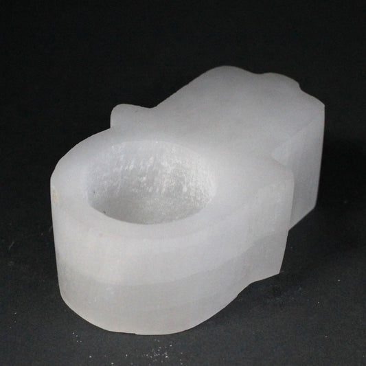 Selenite Hamsa Candle Holder  From Witch, Please!