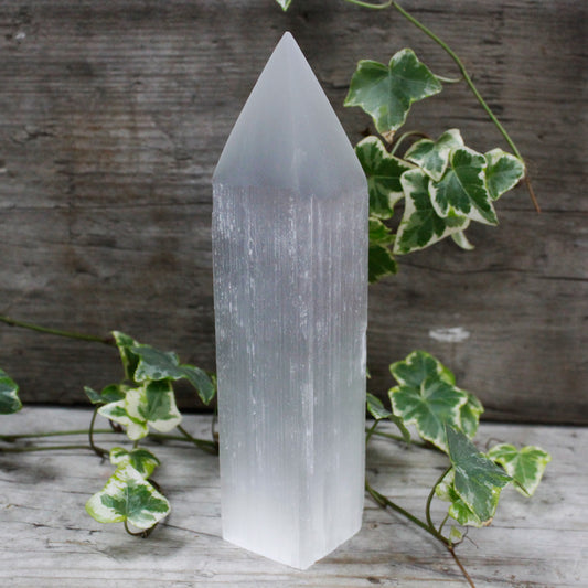 Selenite Pencil Point Tower - 20 cm From Witch, Please!