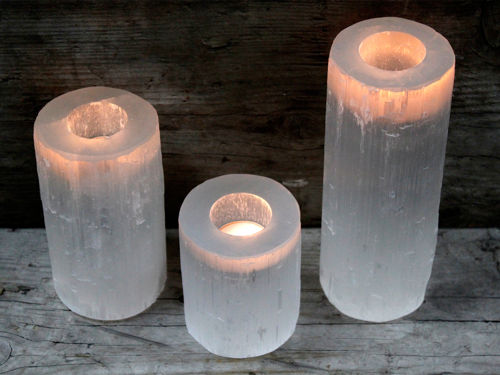 Selenite Cylinder Candle Holder - 10 cm From Witch, Please!