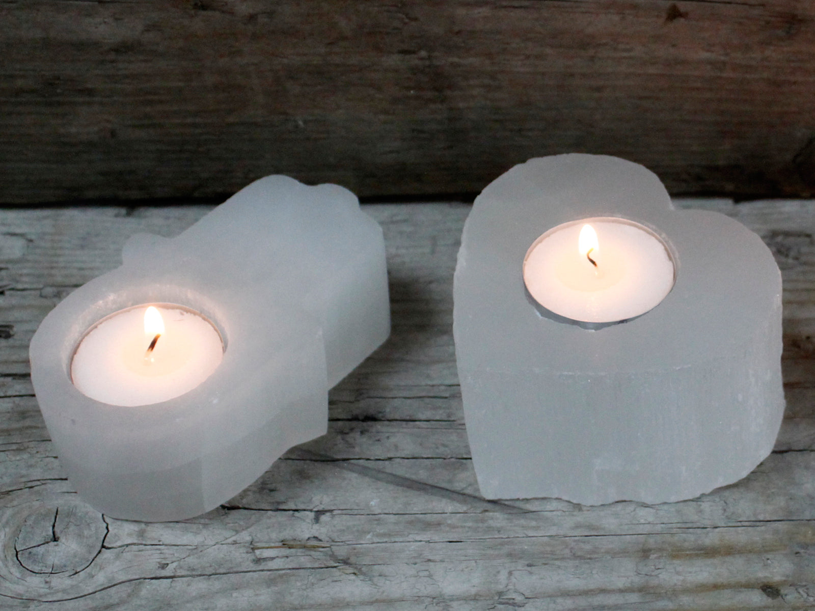 Selenite Heart Candle Holder From Witch, Please!