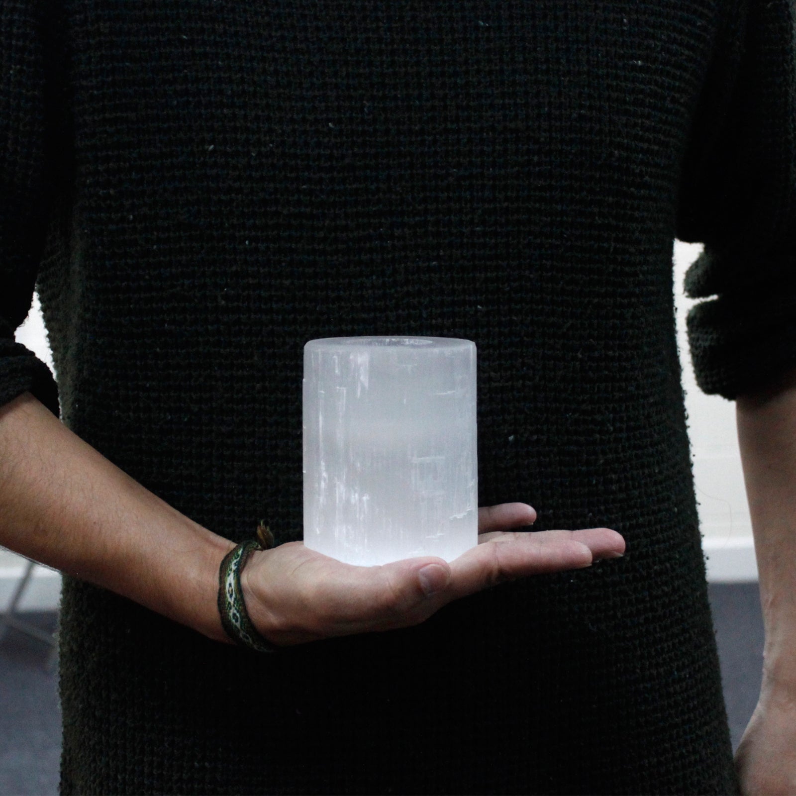 Selenite Cylinder Candle Holder - 10 cm From Witch, Please!
