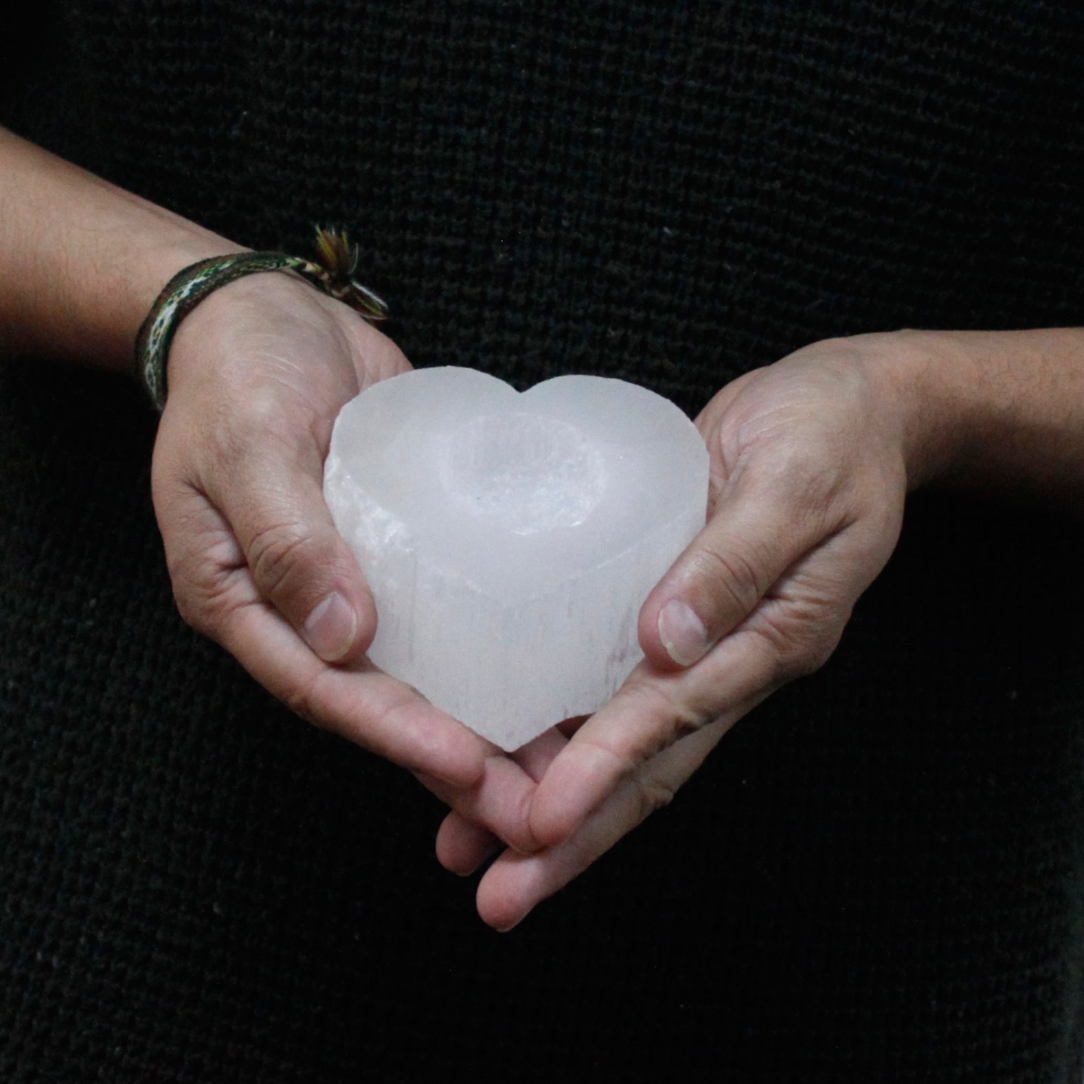 Selenite Heart Candle Holder From Witch, Please!