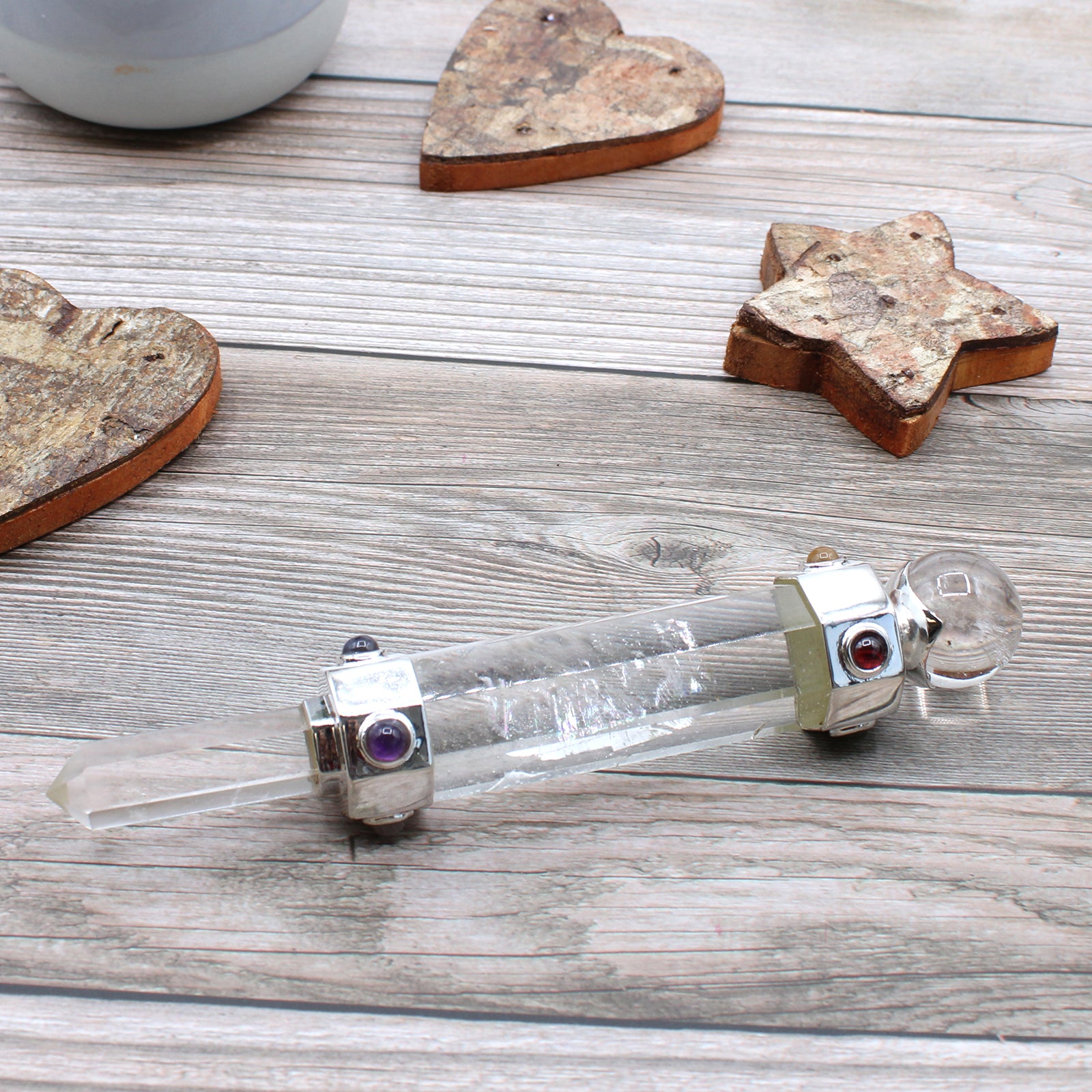 Hexagonal Crystal Healing Wand - 12cm - Rock Quartz From Witch, Please!