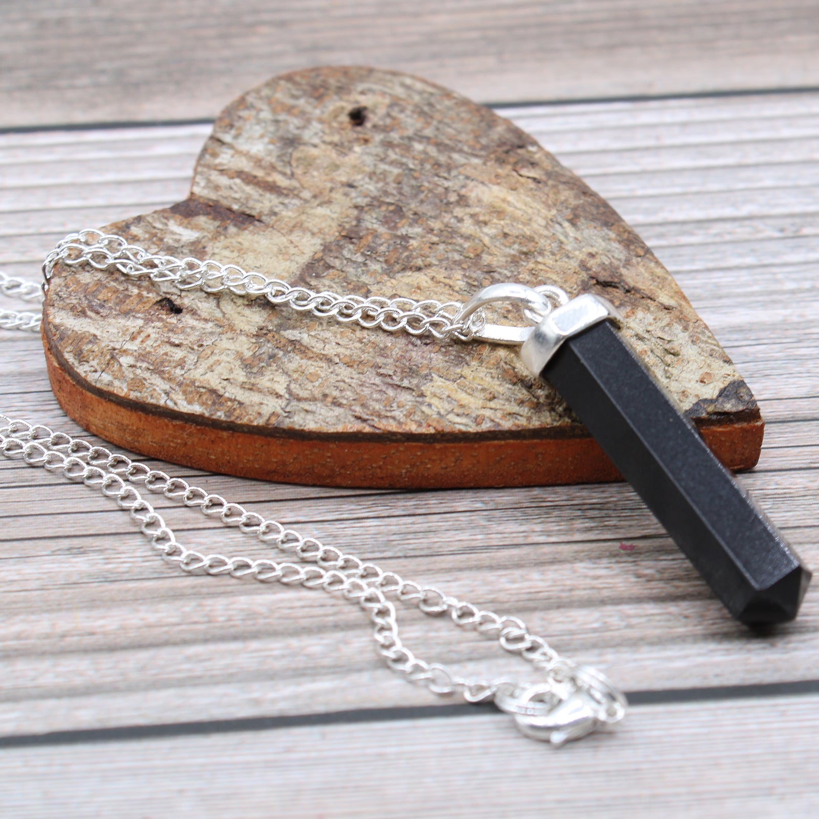 Gemstone Classic Point Pendant - Black Agate From Witch, Please!