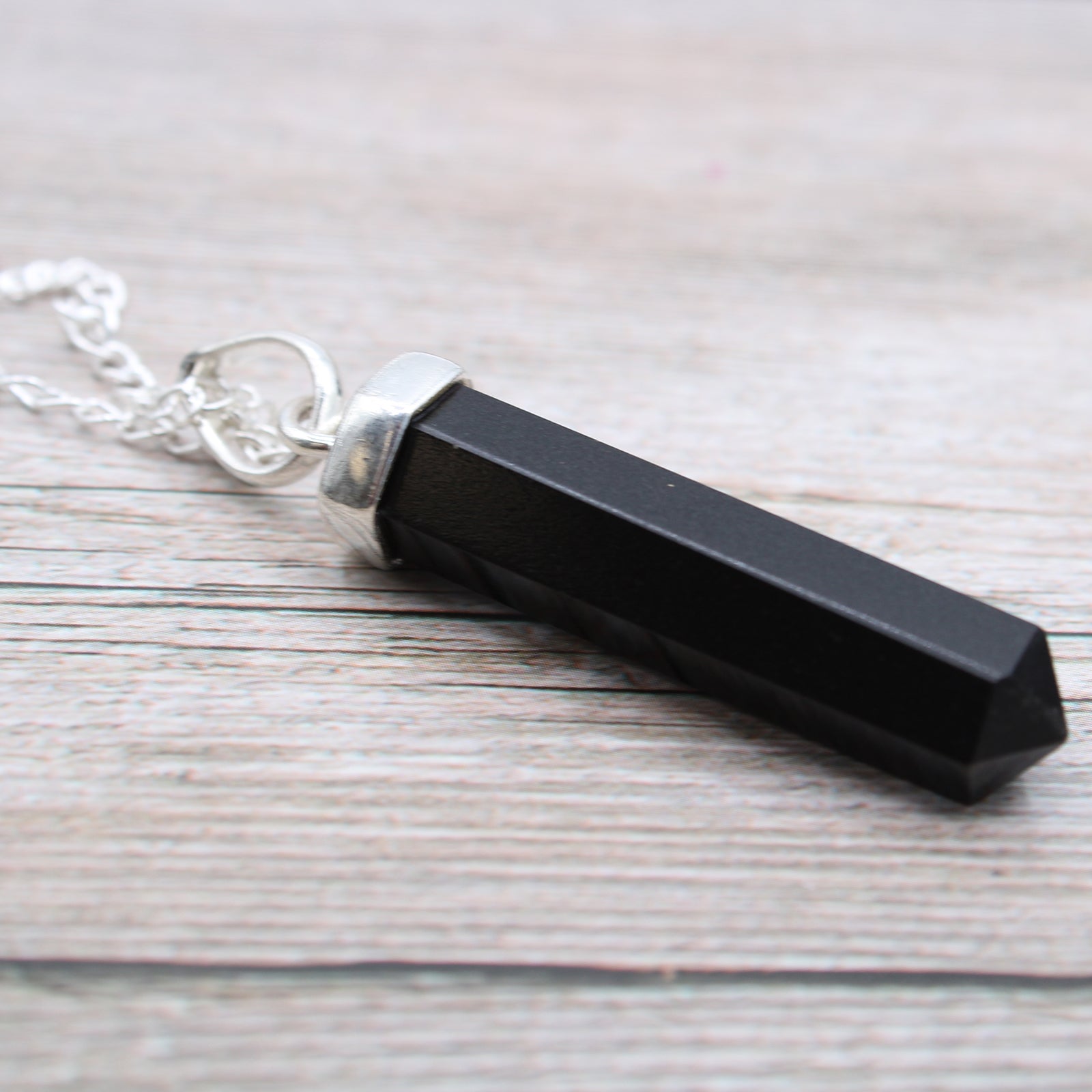Gemstone Classic Point Pendant - Black Agate From Witch, Please!