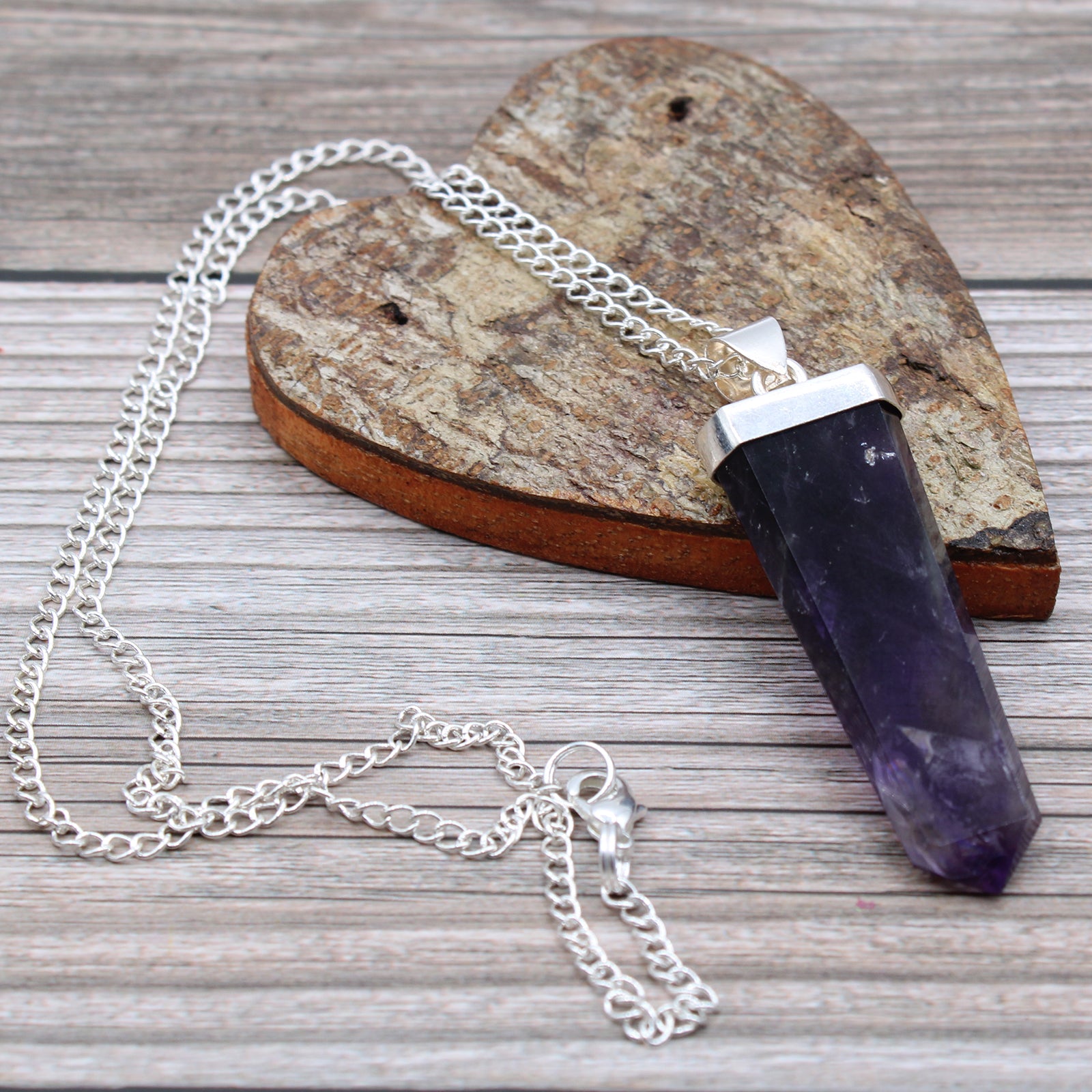Gemstone Flat Pencil Pendant - Amethyst From Witch, Please!