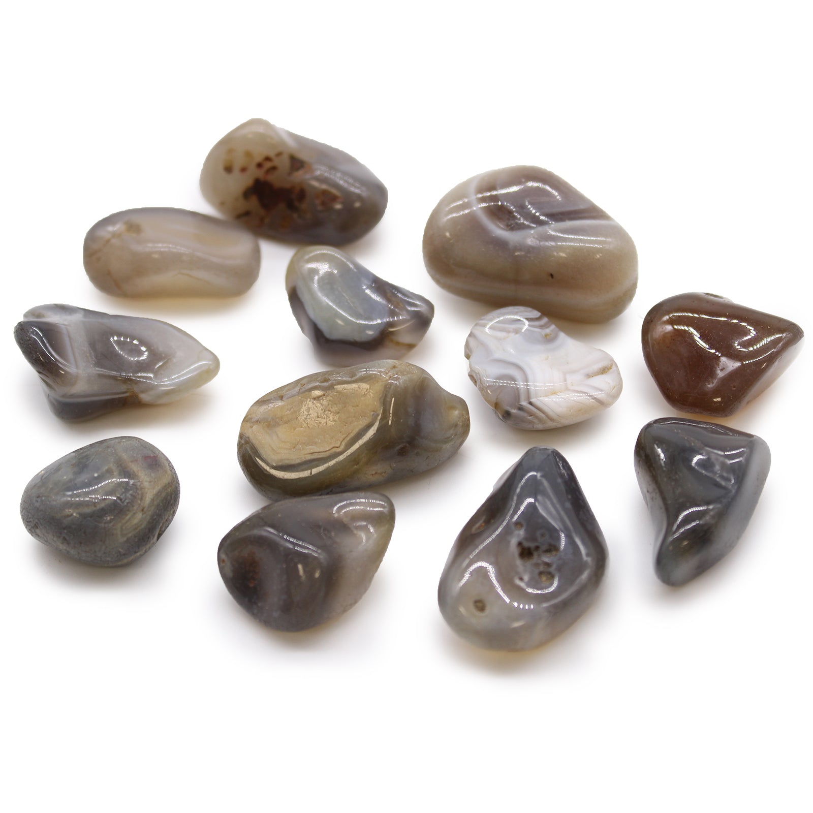 Medium African Tumble Stones - Grey Agate - Botswana From Witch, Please!