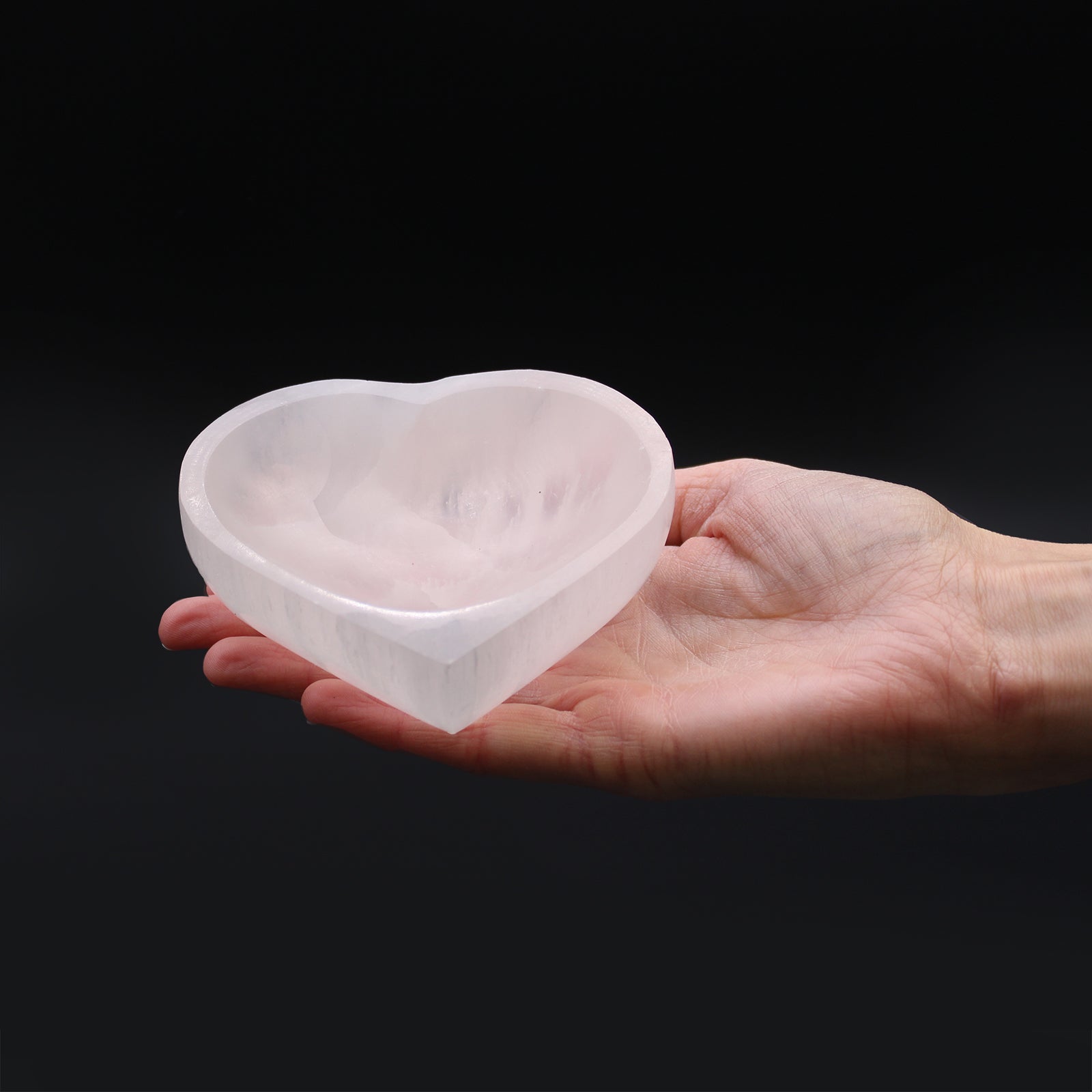 Selenite Heart Bowl - 10cm From Witch, Please!