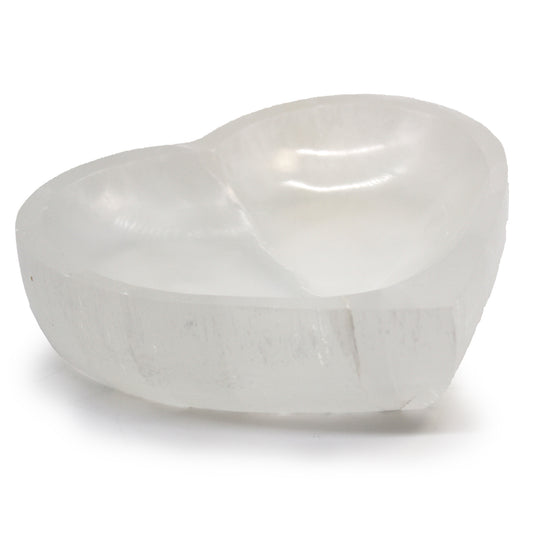 Selenite Heart Bowl - 15cm From Witch, Please!