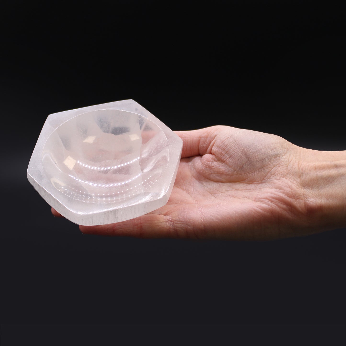 Selenite Hex Bowl - 10cm From Witch, Please!