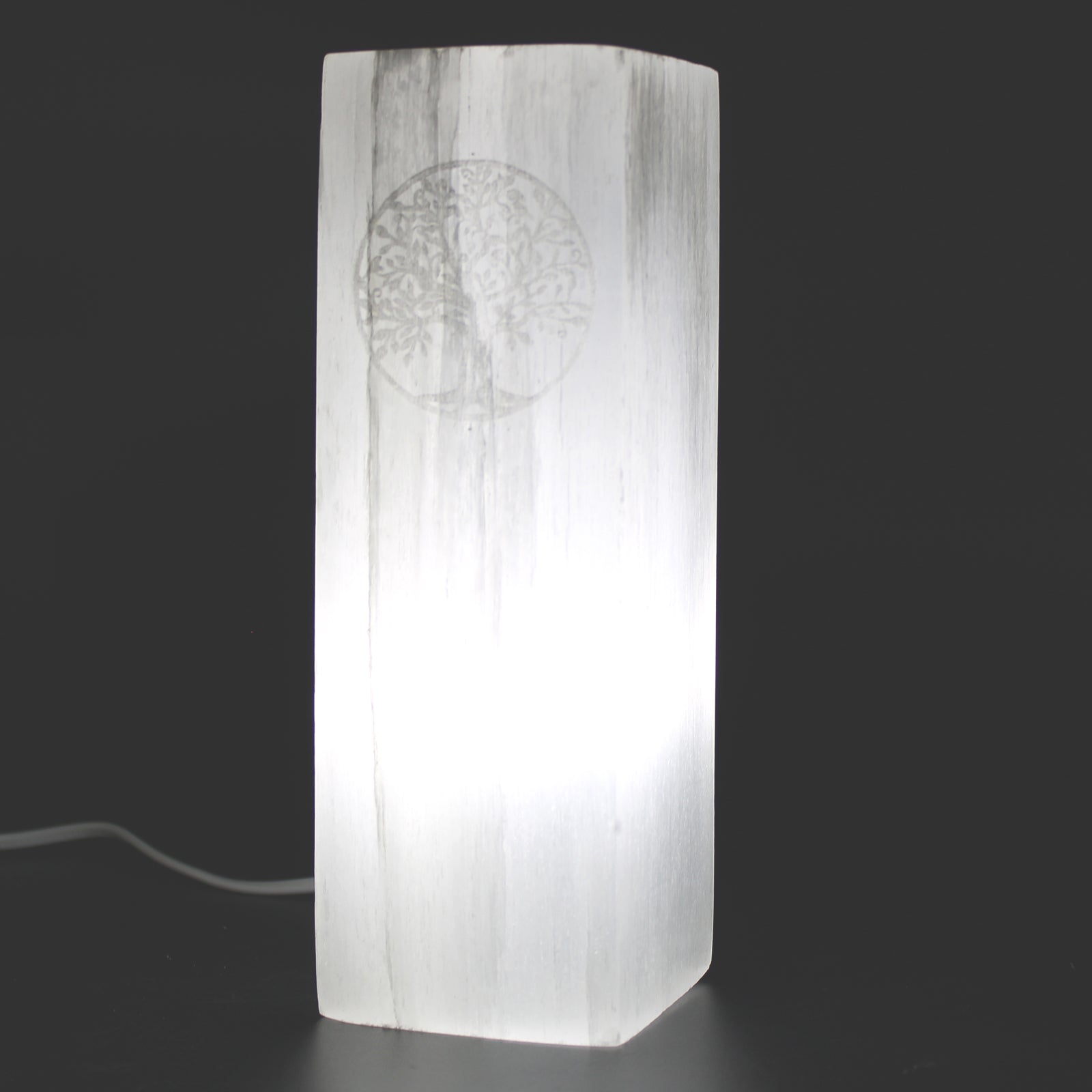 Selenite Block Lamp 25cm - Tree of Life From Witch, Please!
