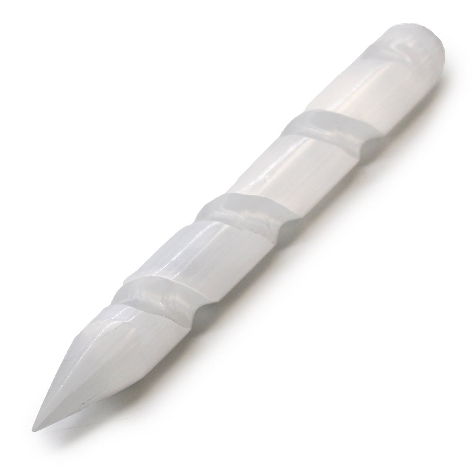 Selenite Spiral Wands - 16 cm (Point One Ends) From Witch, Please!