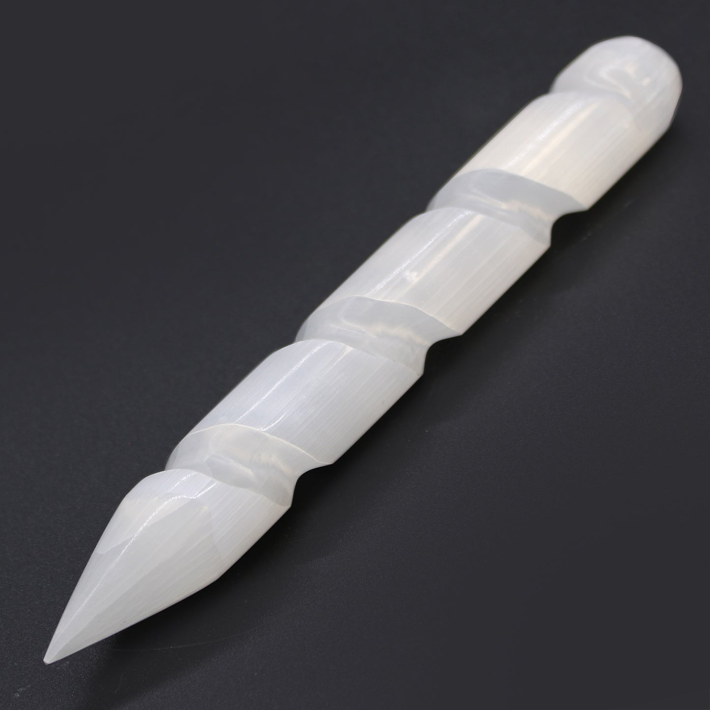Selenite Spiral Wands - 16 cm (Point One Ends) From Witch, Please!