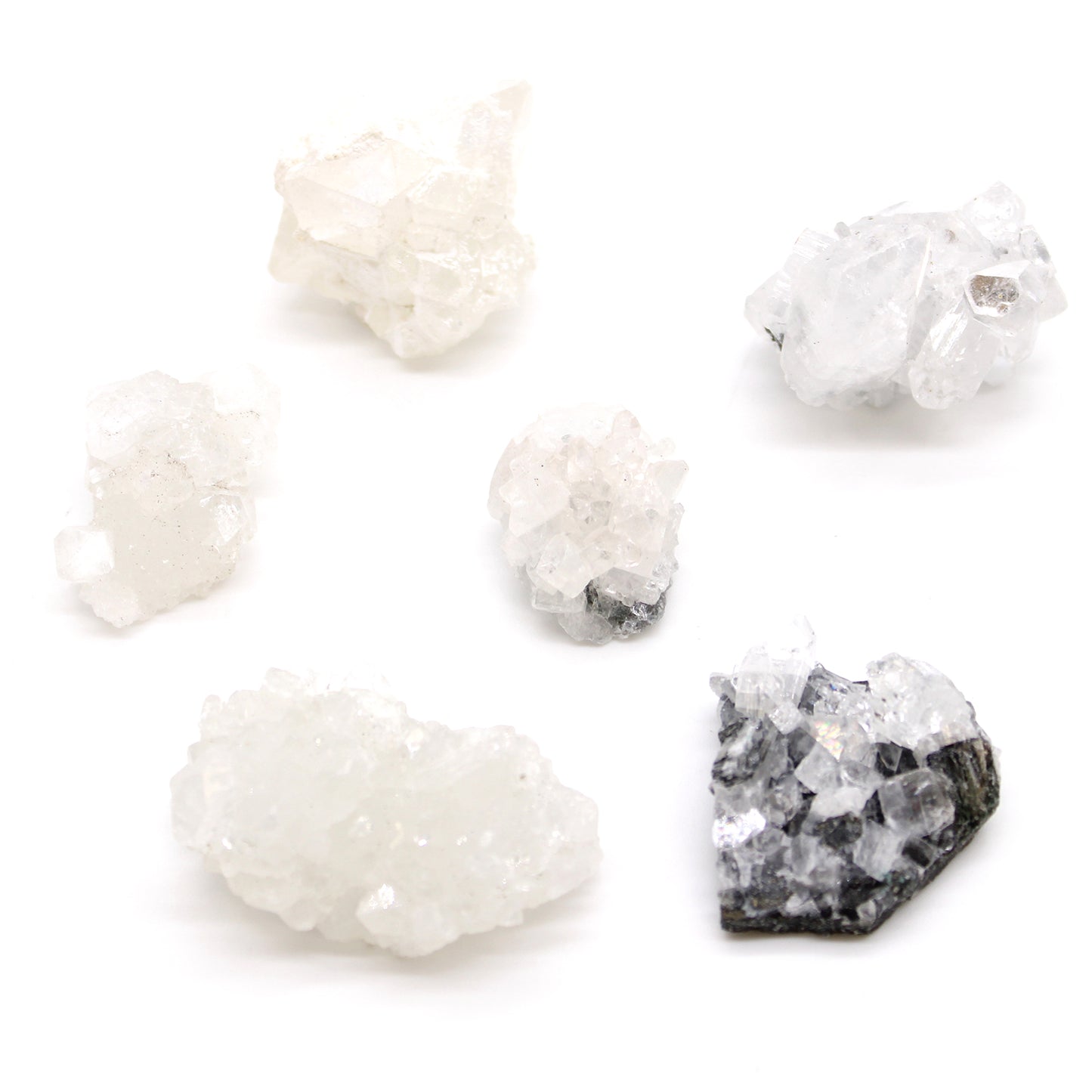 White Appophyllite Clusters 20-30mm From Witch, Please!