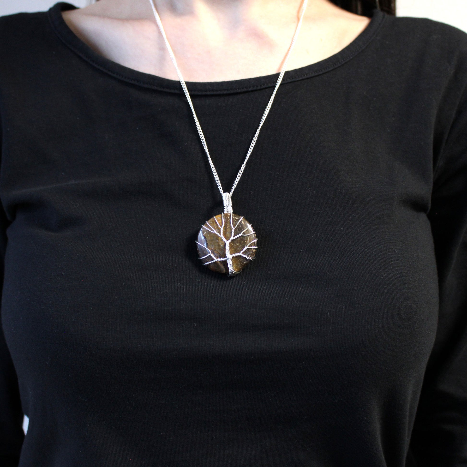 Tree of Life Gemstone Necklace - Tiger Eye From Witch, Please!
