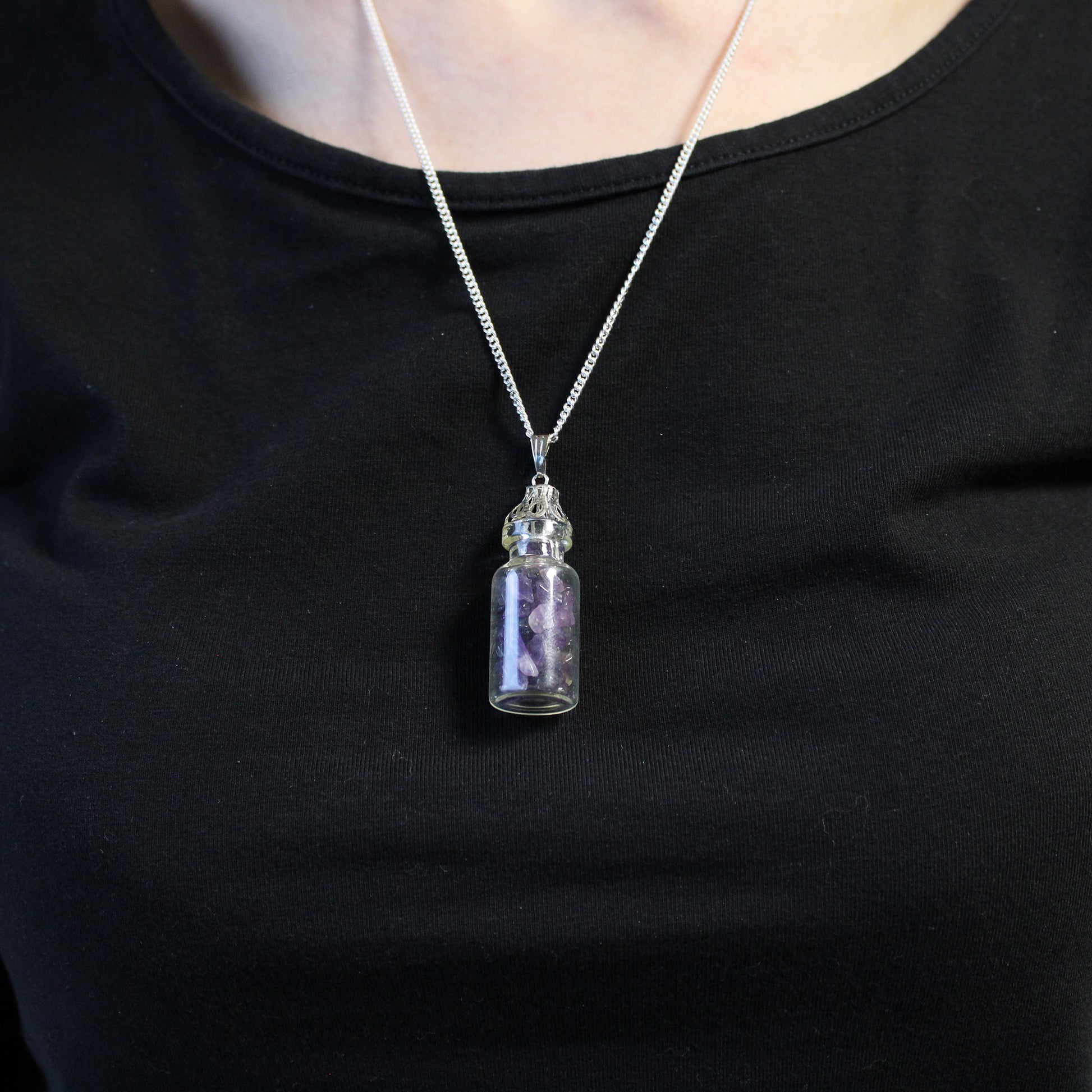 Bottled Gemstones Necklace - Amethyst From Witch, Please!