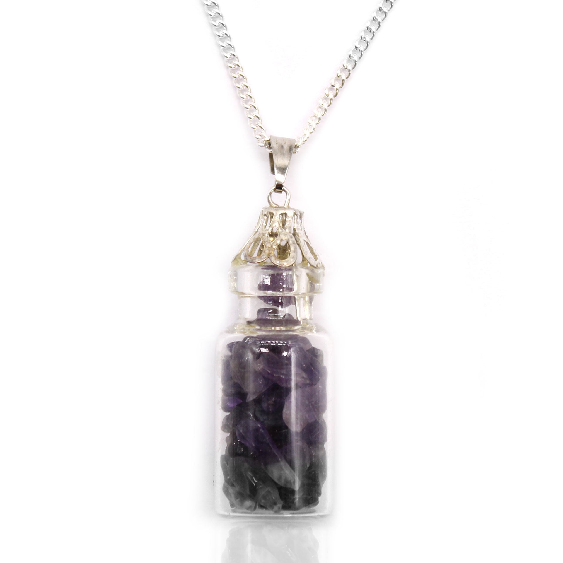Bottled Gemstones Necklace - Amethyst From Witch, Please!