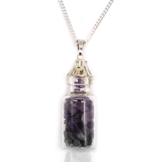 Bottled Gemstones Necklace - Amethyst From Witch, Please!