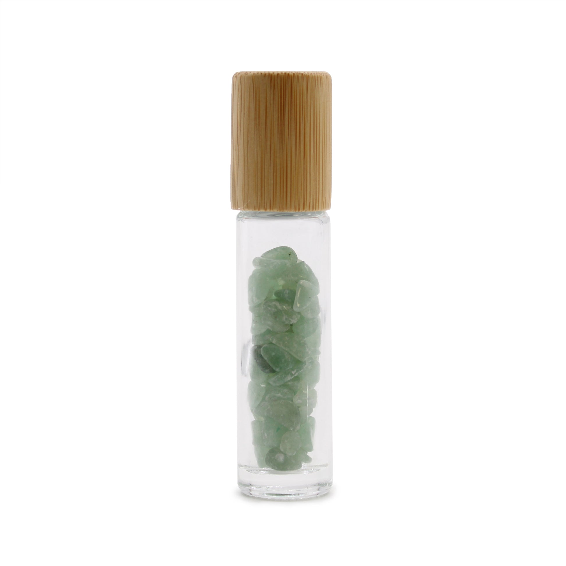 Gemstone Essential Oil Roller Bottle - Aventurine - Wooden Cap From Witch, Please!