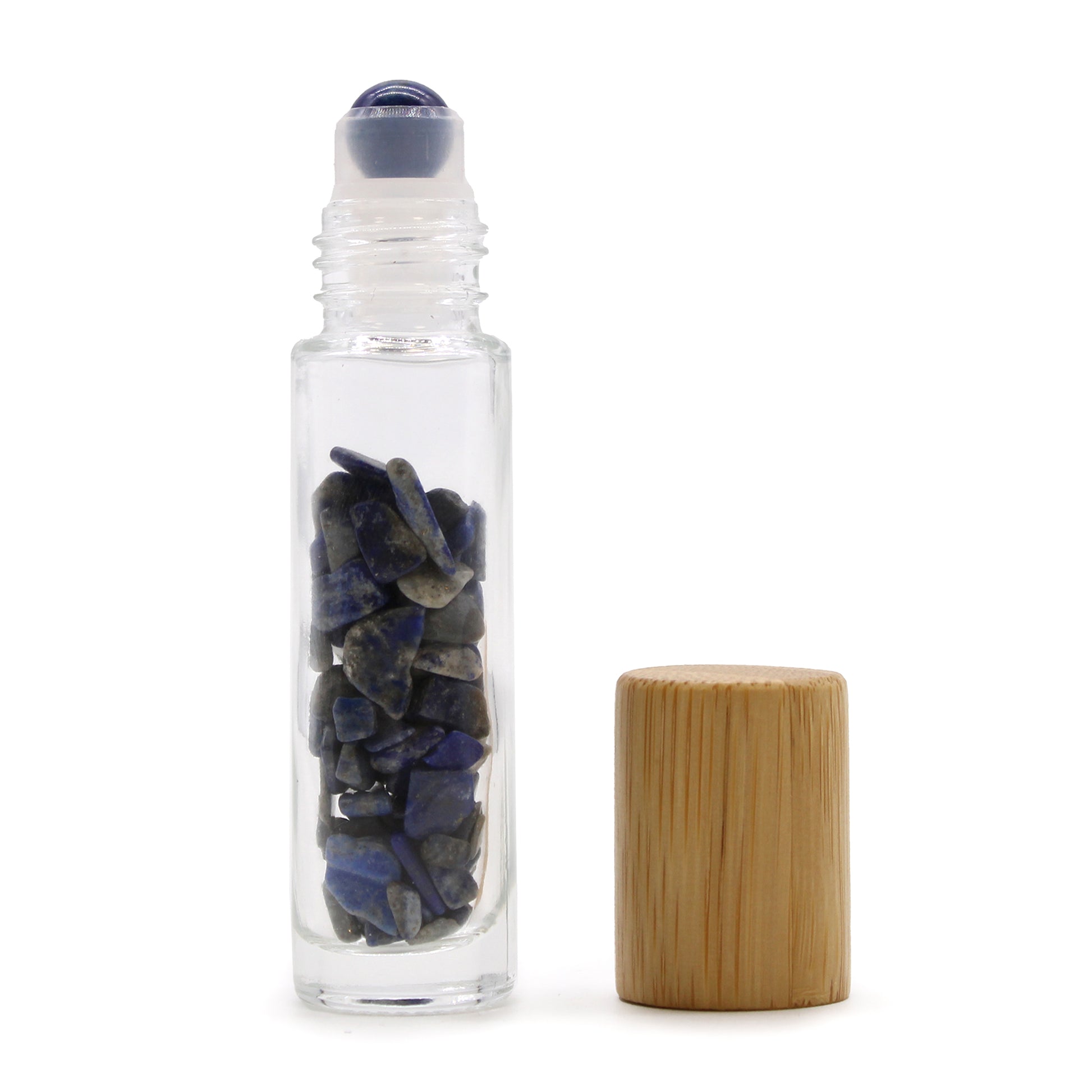 Gemstone Essential Oil Roller Bottle - Sodalite  - Wooden Cap From Witch, Please!