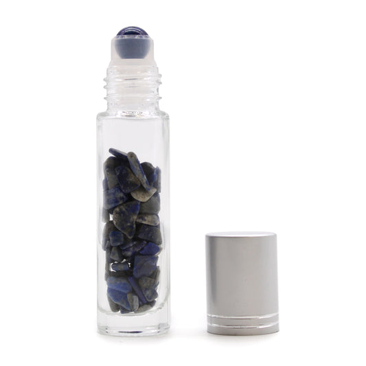 Gemstone Essential Oil Roller Bottle - Sodalite  - Silver Cap From Witch, Please!
