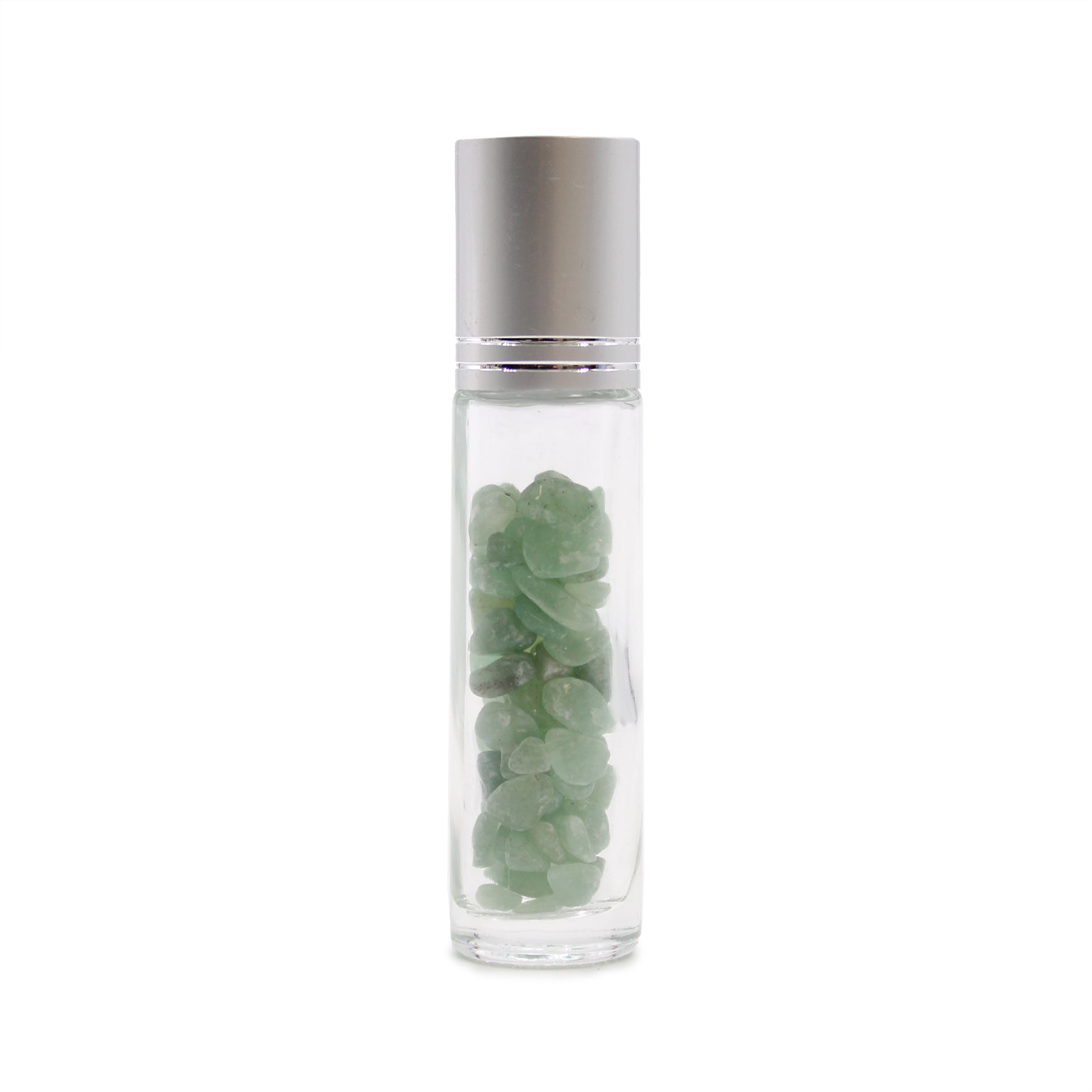 Gemstone Essential Oil Roller Bottle - Aventurine - Silver Cap From Witch, Please!